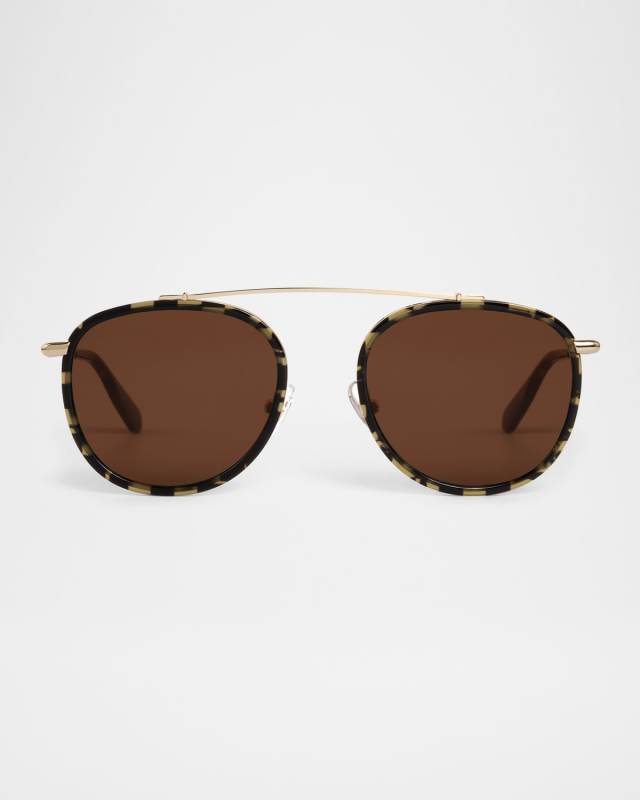 Chartres Acetate & Stainless Steel Aviator Sunglasses